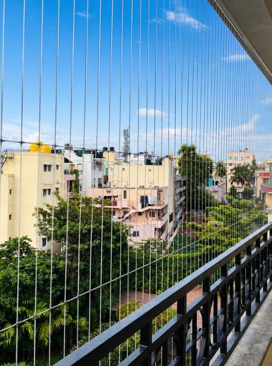 316 Grade Jindal SS Invisible Grill for balcony safety in Bangalore
